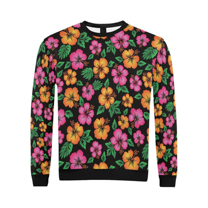 Hibiscus Pattern Print Design HB029 Men Long Sleeve Sweatshirt