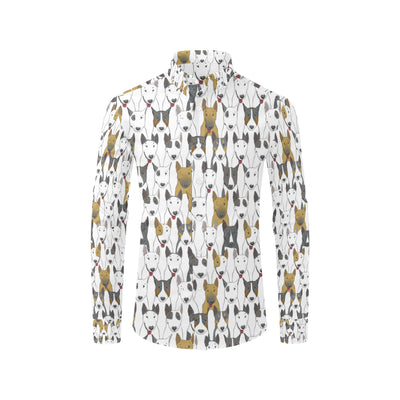 Bull Terriers Pattern Print Design 03 Men's Long Sleeve Shirt