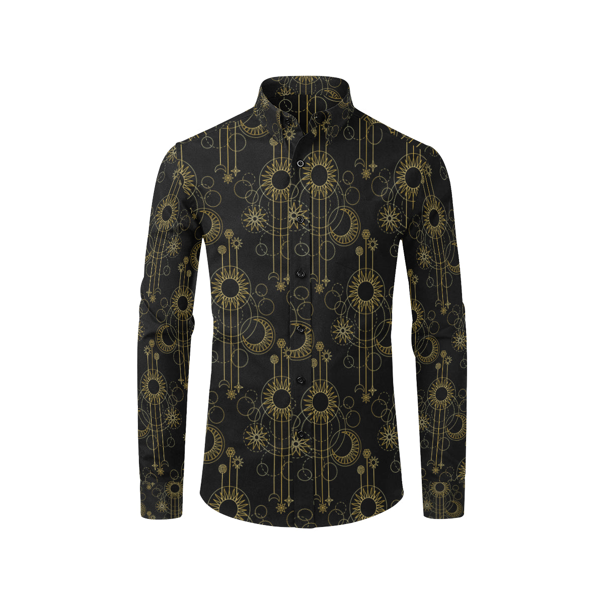 Moon Boho Style Pattern Print Design 01 Men's Long Sleeve Shirt