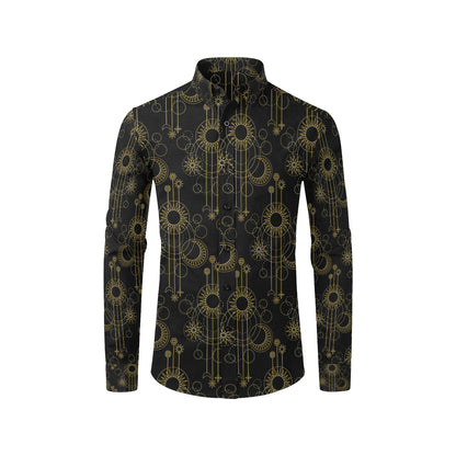 Moon Boho Style Pattern Print Design 01 Men's Long Sleeve Shirt