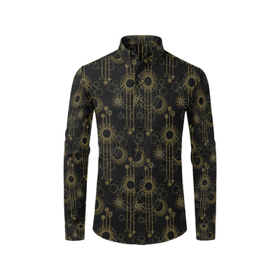 Moon Boho Style Pattern Print Design 01 Men's Long Sleeve Shirt