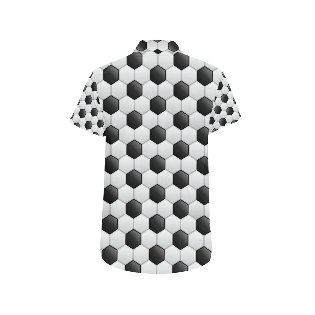 Soccer Ball Texture Print Pattern Men's Short Sleeve Button Up Shirt