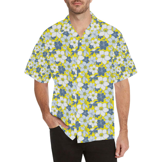 Daffodils Pattern Print Design 01 Men's Hawaiian Shirt