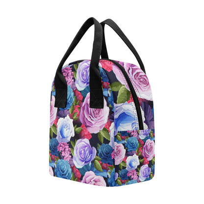 Rose Pattern Print Design RO09 Insulated Lunch Bag