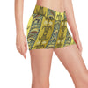 Polynesian Turtle Hawaiian Design Print Yoga Shorts