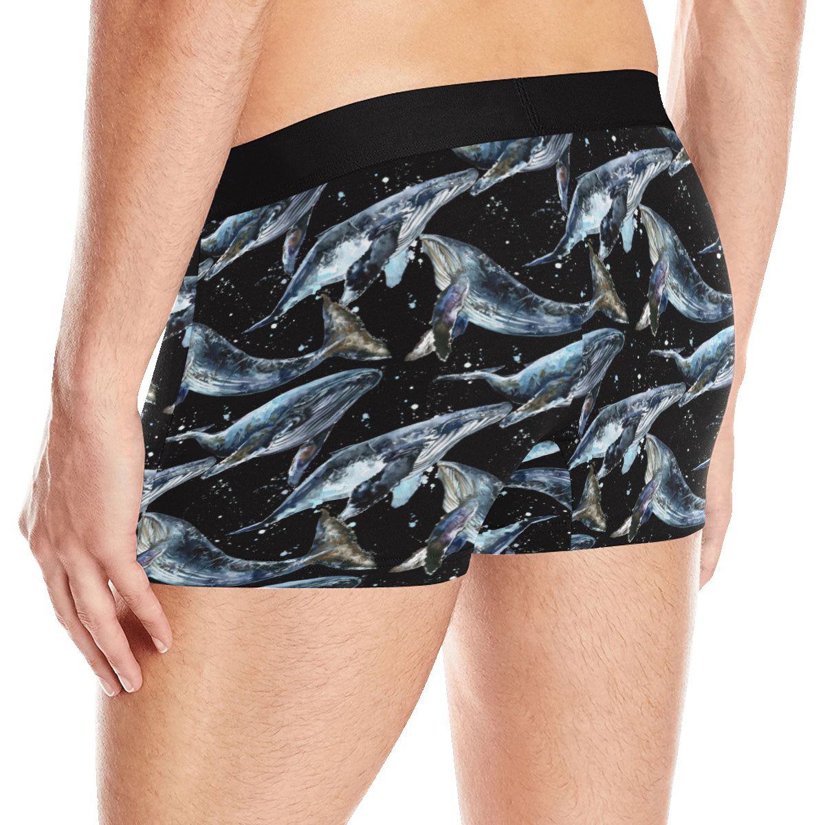 Humpback Whale Pattern Print Design 01 Men's Boxer Briefs