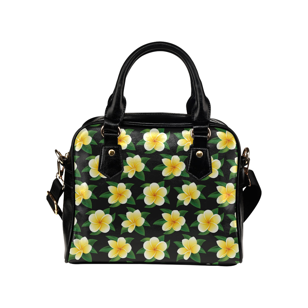 Plumeria Pattern Print Design A03 Shoulder Handbag
