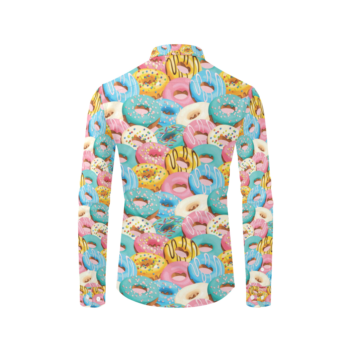 Donut Pattern Print Design DN01 Men's Long Sleeve Shirt