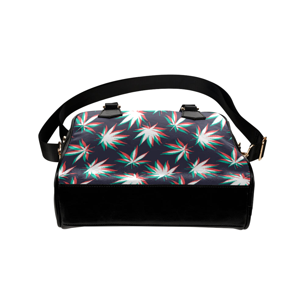 Pot Leaf Pattern Print Design A01 Shoulder Handbag
