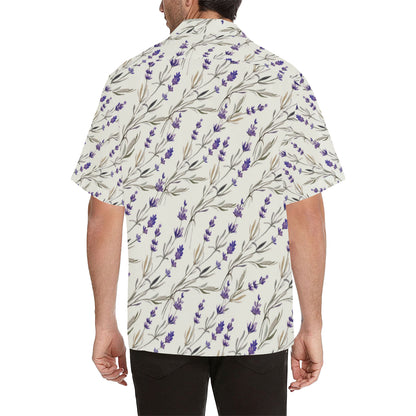 Lavender Pattern Print Design 01 Men's Hawaiian Shirt