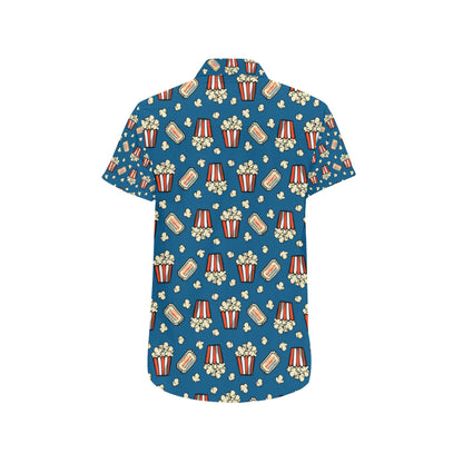 Popcorn Pattern Print Design A03 Men's Short Sleeve Button Up Shirt
