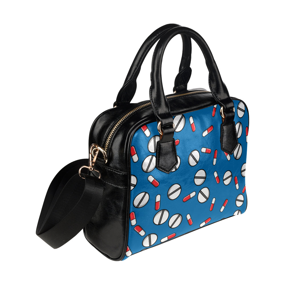 Pill Pattern Print Design A05 Shoulder Handbag