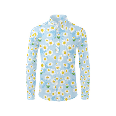 Daisy Pattern Print Design DS010 Men's Long Sleeve Shirt