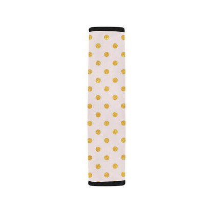 Polka Dot Gold Pink Pattern Print Design 01 Car Seat Belt Cover