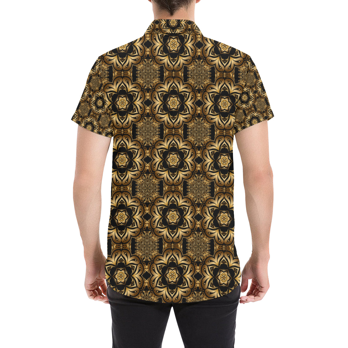 Celtic Pattern Print Design 07 Men's Short Sleeve Button Up Shirt