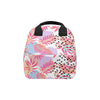 Pink Tropical Palm Leaves Insulated Lunch Bag