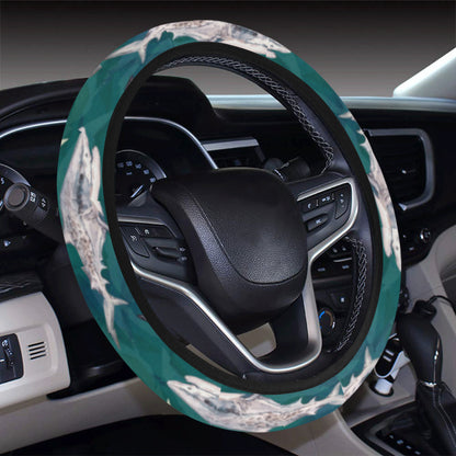 Shark Style Print Steering Wheel Cover with Elastic Edge