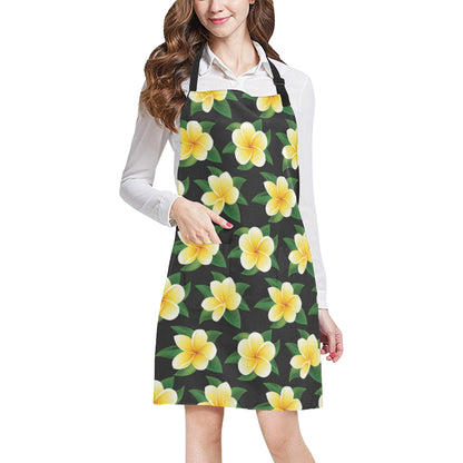 Plumeria Pattern Print Design A03 Apron with Pocket