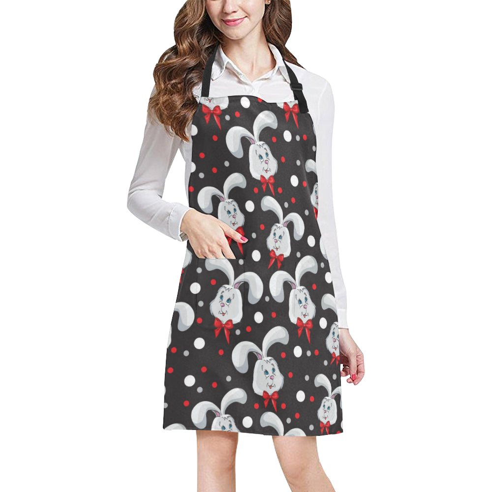 Rabbit Pattern Print Design RB012 Apron with Pocket