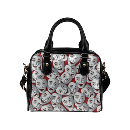 Acting Mask Pattern Print Design 01 Shoulder Handbag