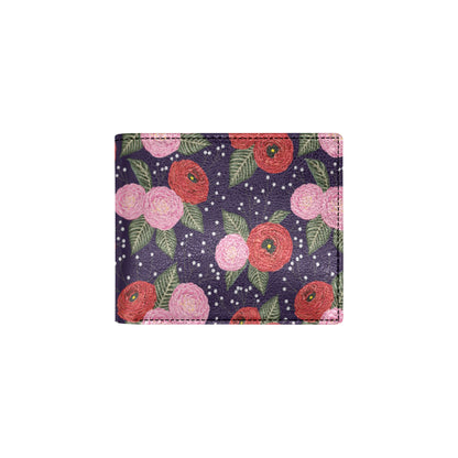 Camellia Pattern Print Design CM02 Men's ID Card Wallet