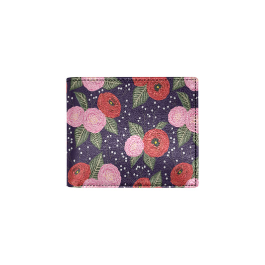 Camellia Pattern Print Design CM02 Men's ID Card Wallet