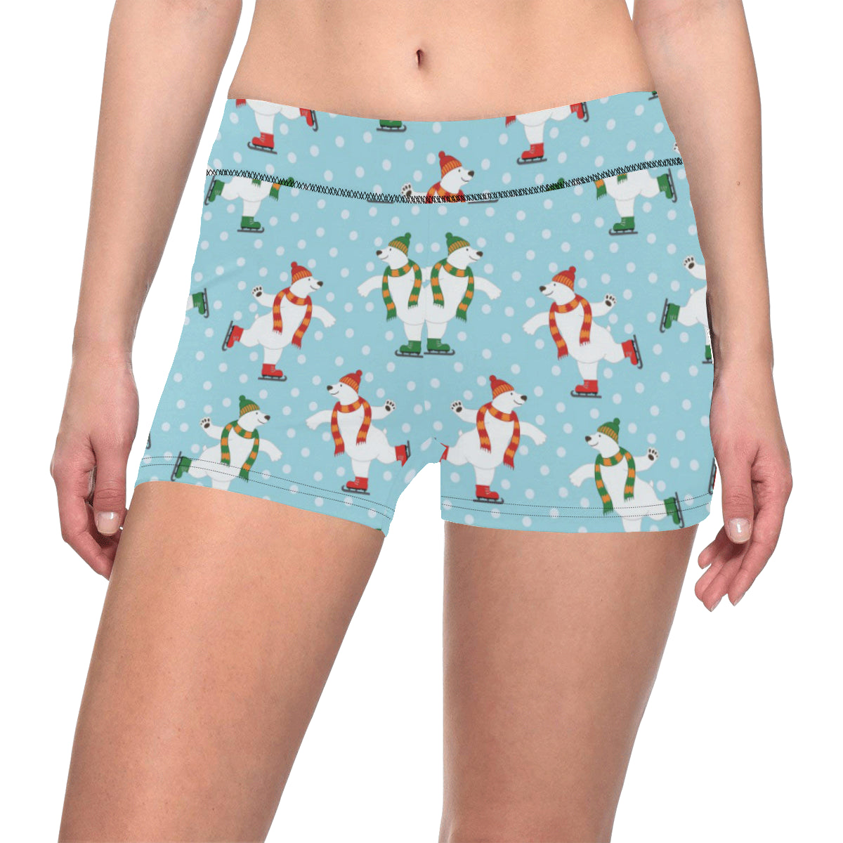 Polar Bear Pattern Print Design PB07 Yoga Shorts