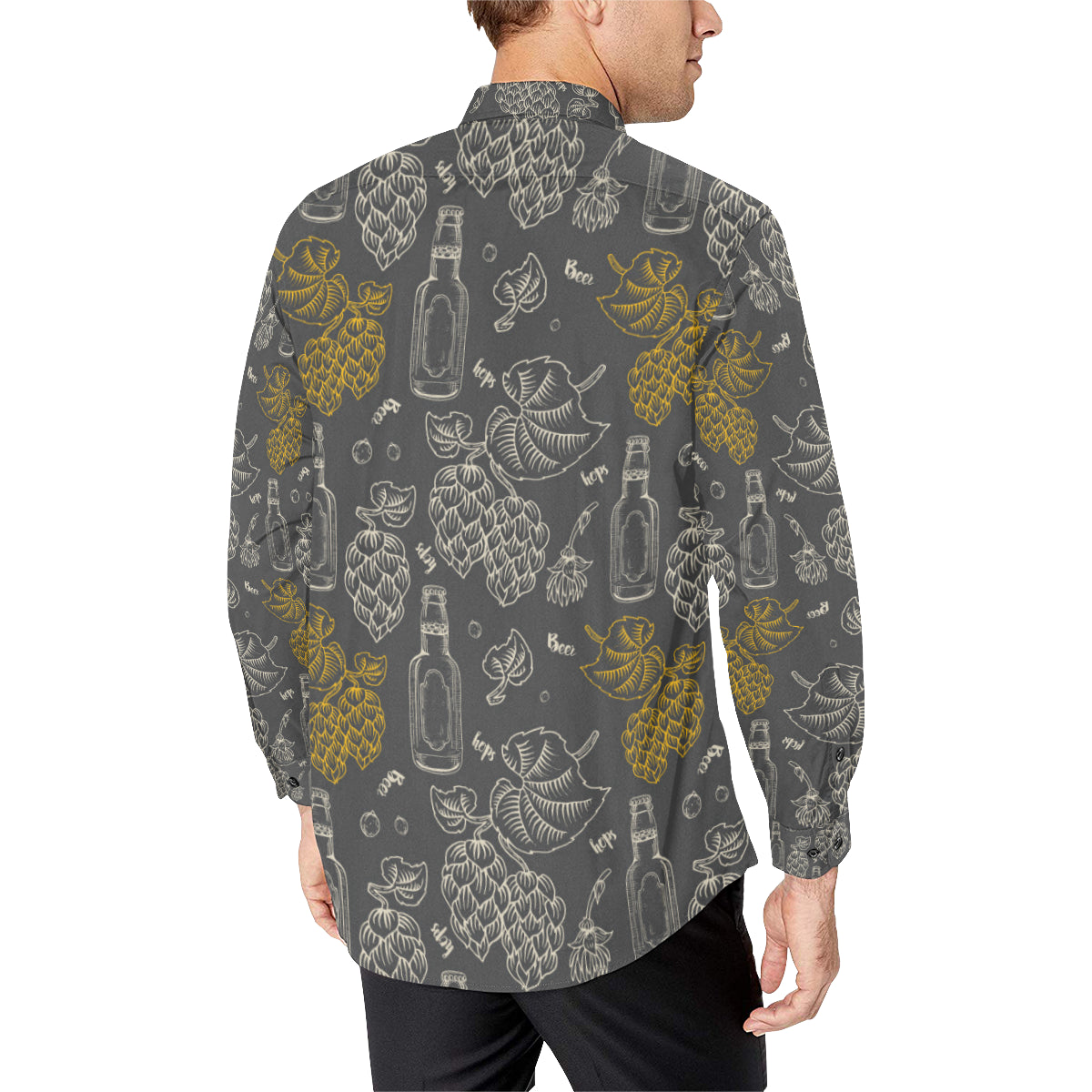 Hope Pattern Print Design 01 Men's Long Sleeve Shirt