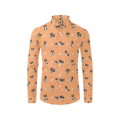 Basenji Pattern Print Design 01 Men's Long Sleeve Shirt