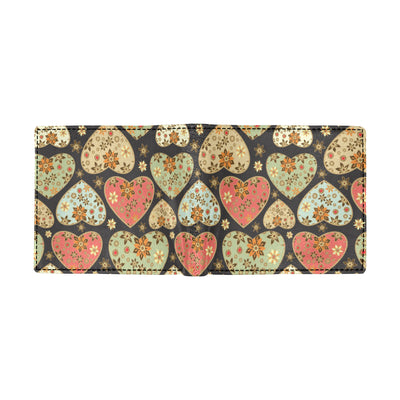 Heart Boho Pattern Print Design HE04 Men's ID Card Wallet