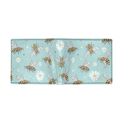 Bee Pattern Print Design BEE010 Men's ID Card Wallet