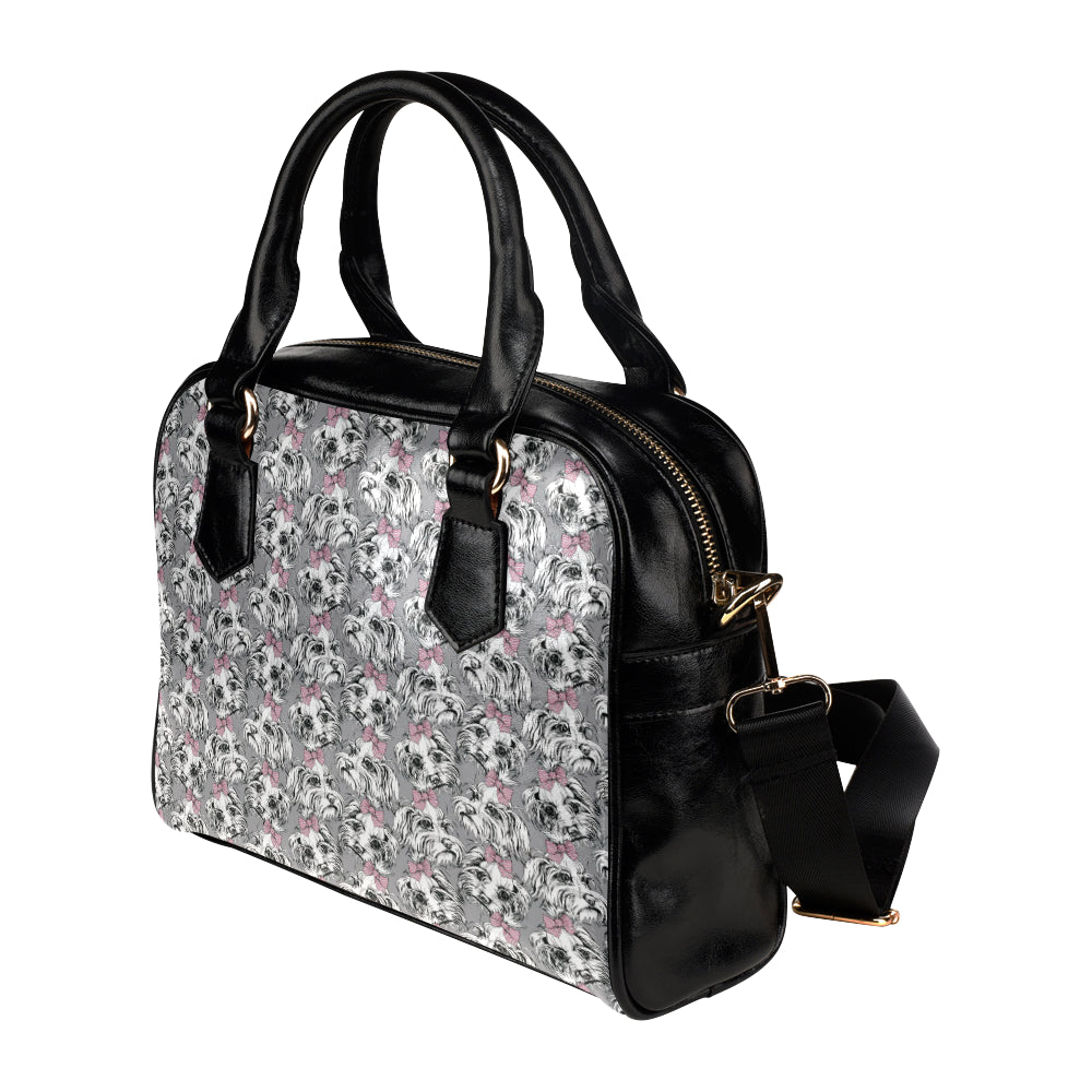 Maltese Pattern Print Design 01 Shoulder Handbag