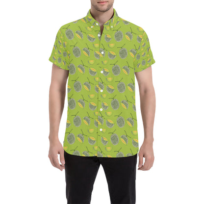 Cantaloupe Pattern Print Design 03 Men's Short Sleeve Button Up Shirt