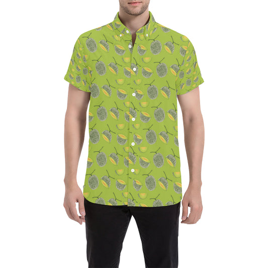 Cantaloupe Pattern Print Design 03 Men's Short Sleeve Button Up Shirt