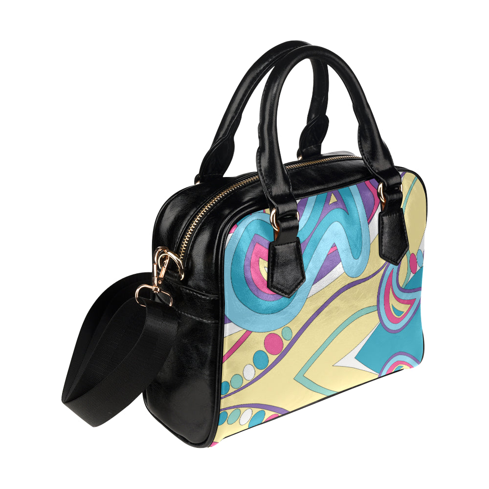 Funky Retro Pattern Print Design A01 Shoulder Handbag