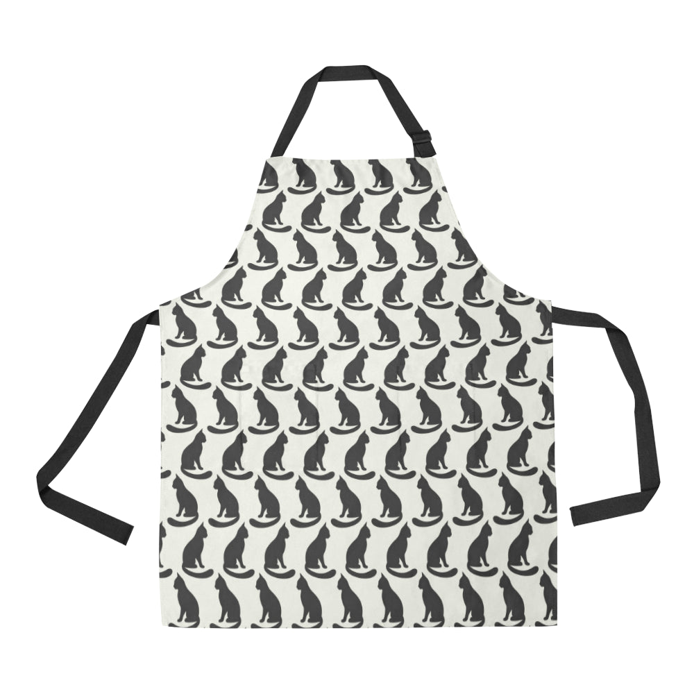 Black Cat Pattern Print Design 02 Apron with Pocket