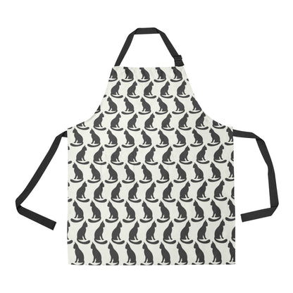 Black Cat Pattern Print Design 02 Apron with Pocket