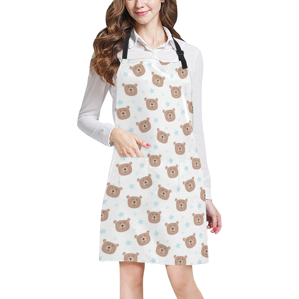 Bear Pattern Print Design BE02 Apron with Pocket