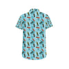 Surfboard Themed Pattern Men's Short Sleeve Button Up Shirt