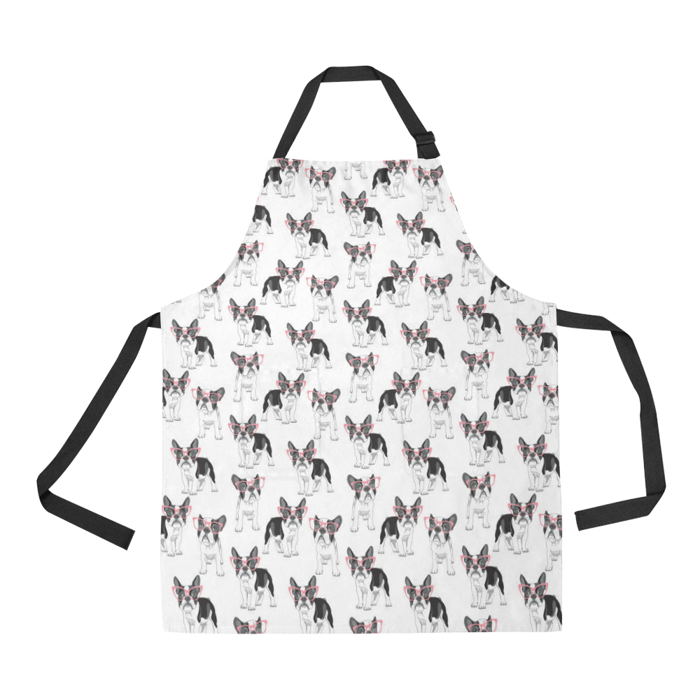 Boston Terrier Pattern Print Design 03 Apron with Pocket