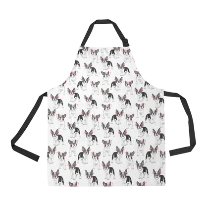 Boston Terrier Pattern Print Design 03 Apron with Pocket
