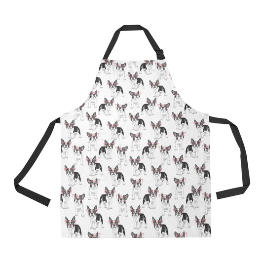 Boston Terrier Pattern Print Design 03 Apron with Pocket