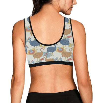 Guinea Fowl Pattern Print Design 01 Sports Bra