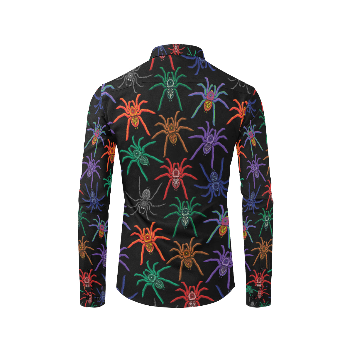 Tarantula Neon Color Pattern Print Design 03 Men's Long Sleeve Shirt