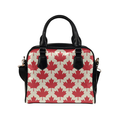 Maple Leaf Pattern Print Design 03 Shoulder Handbag