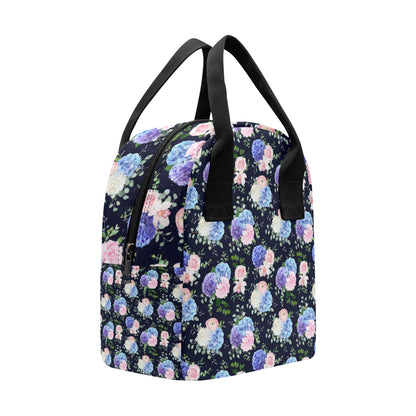 Hydrangea Pattern Print Design HD01 Insulated Lunch Bag
