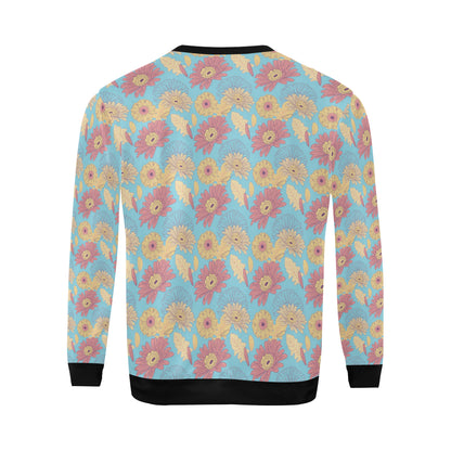 Gerberas Pattern Print Design GB04 Men Long Sleeve Sweatshirt