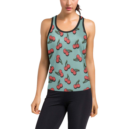 Cherry Pattern Print Design CH03 Women's Racerback Tank Top