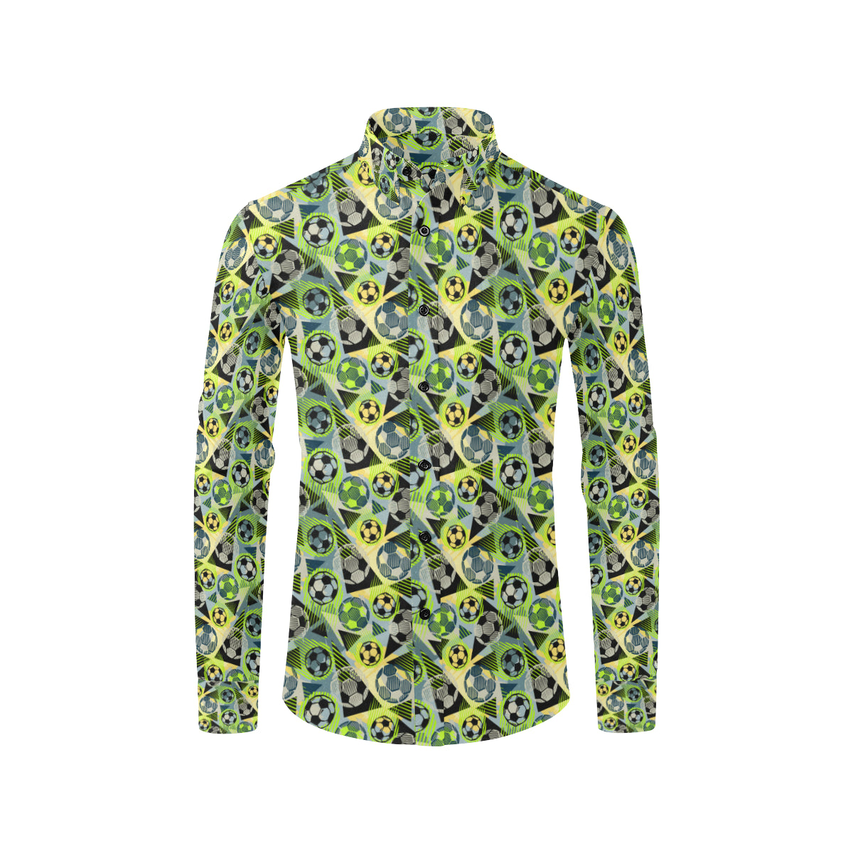 Soccer Ball Themed Print Pattern Men's Long Sleeve Shirt