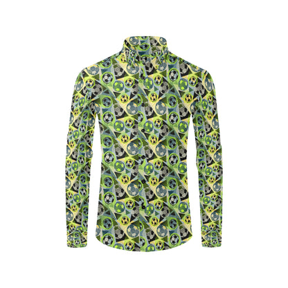 Soccer Ball Themed Print Pattern Men's Long Sleeve Shirt
